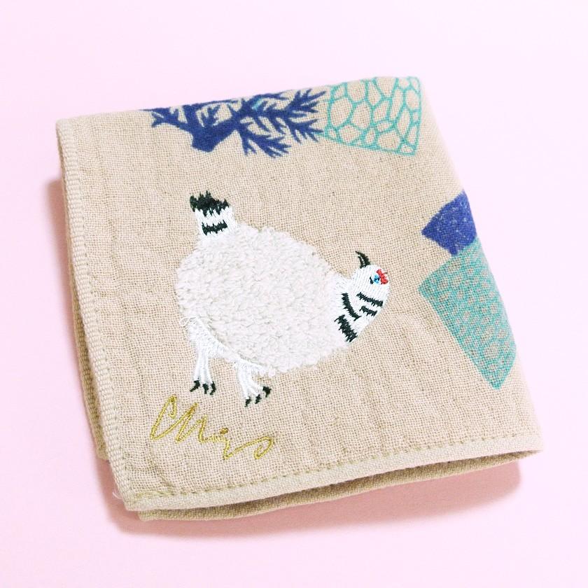 ハンカチ 雷鳥 moritaMiW ライチョウ ガーゼ パイル モコモコドウブツ