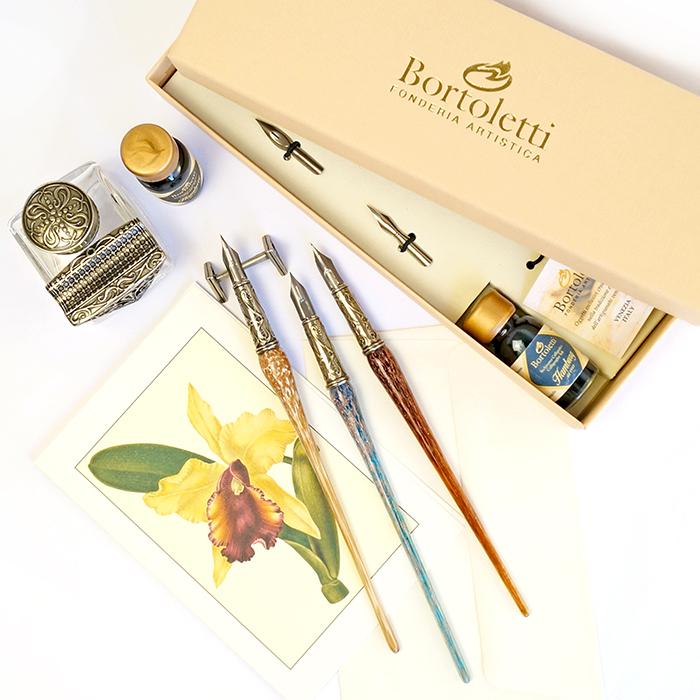 カリグラフィーペン ガラス軸 イタリア製 Bortoletti Murano Glass