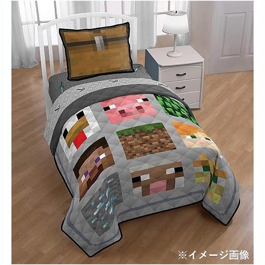 Minecraft/マインクラフト】 シングルサイズ キルト（マルチカバー