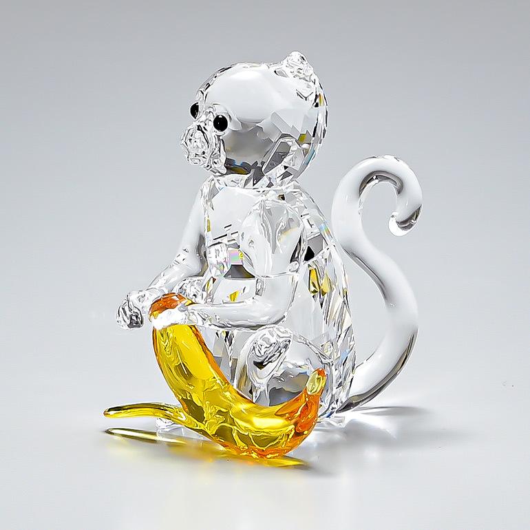 SWAROVSKI（スワロフスキー） クリスタルフィギュア サルとバナナ