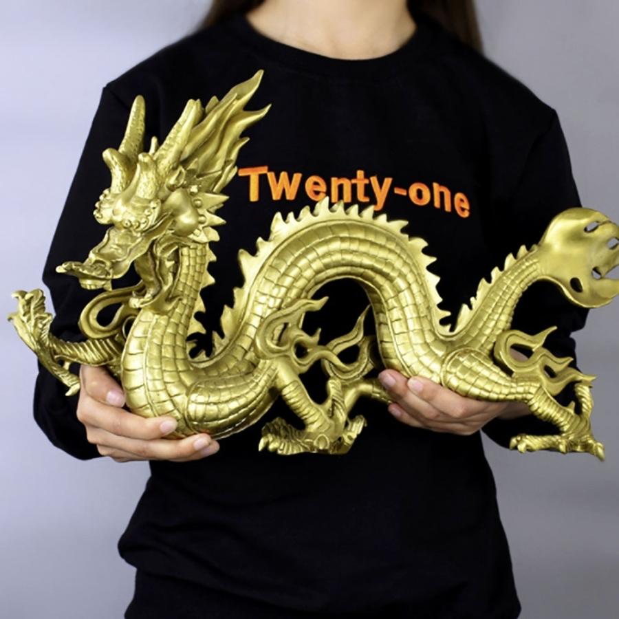 置物 風水 皇帝龍 五本爪 ーVer2ー 龍 竜 真鍮 ブロンズゴールド 龍の