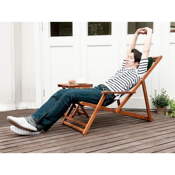 不二貿易（Fuji Boeki） デッキチェア 木製 ウッドデッキチェア