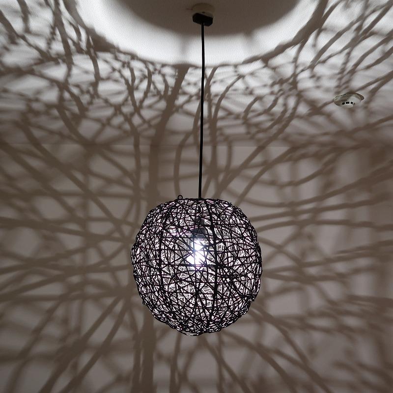 ラタンボールペンダントライト ブラック ラタンボールペンダントランプ