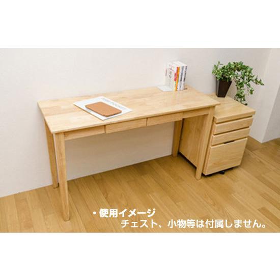 机 デスク 天然木製 引き出し付き テーブル W120×45cm ナチュラル