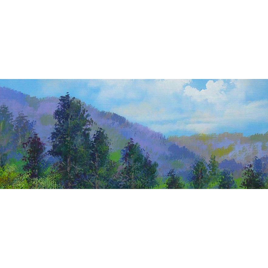 絵画 油絵 竹内敏彦 肉筆油絵 風景画 山麓の民家 F10 : アートフジ