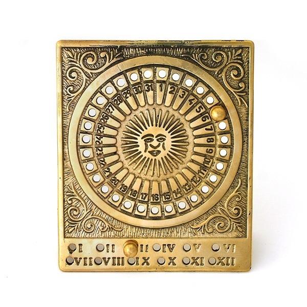 イタリアブラス 太陽カレンダー 真鍮 ヨーロピアン アンティーク風