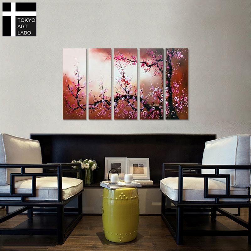 絵画 インテリア モダン 油絵 梅 桜 和風 おしゃれ 壁掛け 和デザイン