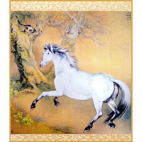 干支色紙 午年 -意馬心猿- 橋本関雪筆 / たとう紙・解説付 : 京都から