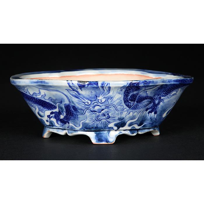 青花磁陶鉢 磁器 花碗 盆栽鉢 植木鉢 小品盆栽鉢 大品盆栽