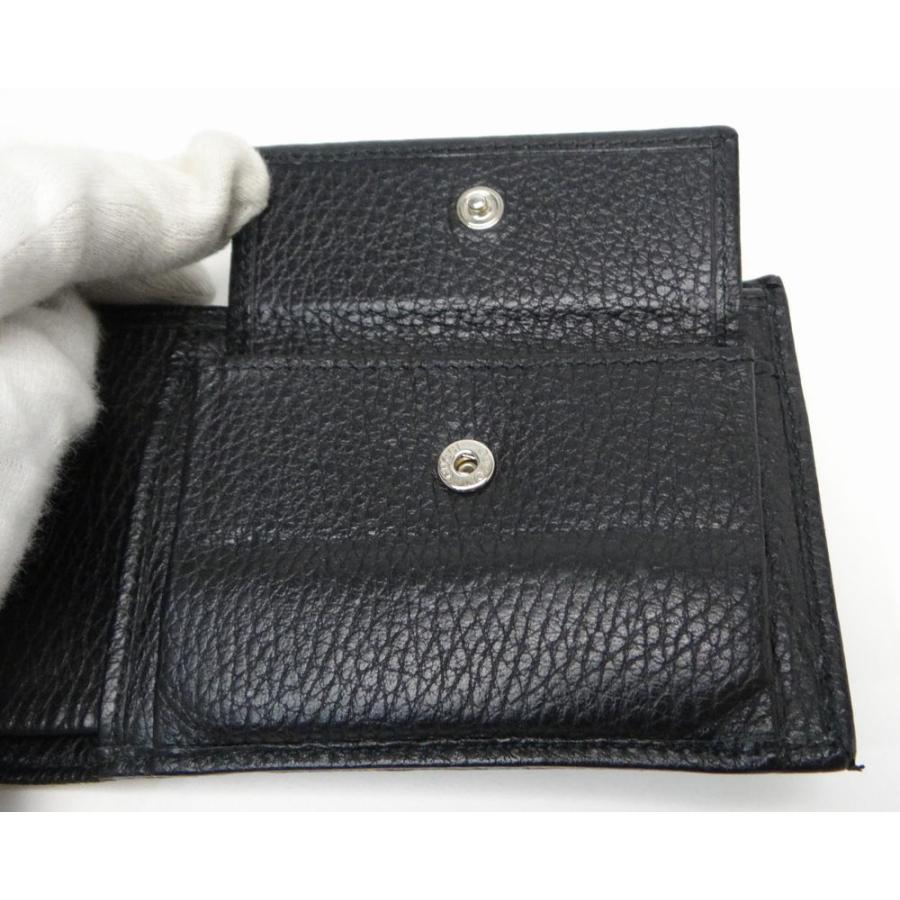 GG GUCCI グッチ 143384 GGキャンバス 二つ折り財布 ブラック＜USED