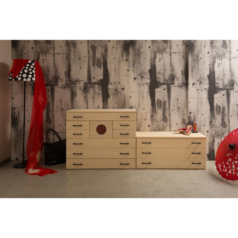 タンス 3段 日本製 桐 完成品 民芸 李朝家具 和ダンス 和タンス 和箪笥