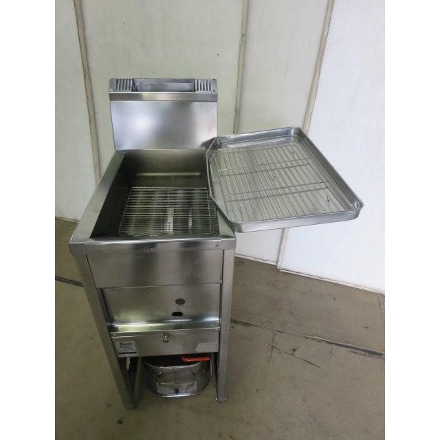 ▽タニコー ガスフライヤー 幅35cm TGFL-35(?) 煙突付 15L LPガス