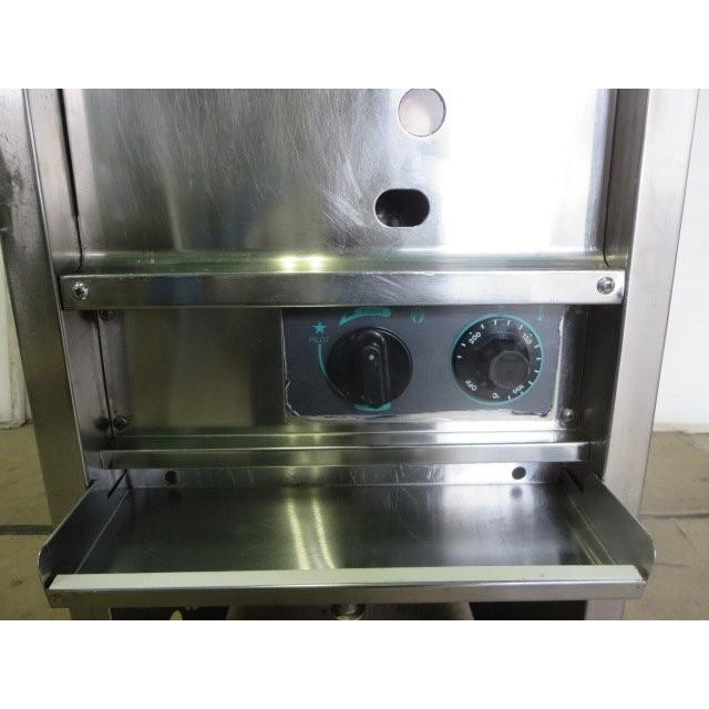 ▽タニコー ガスフライヤー 幅35cm TGFL-35(?) 煙突付 15L LPガス