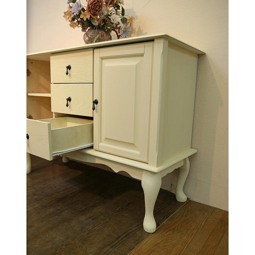 サイドボード 幅120cm クラシック調 猫脚 フレンチ クイーンアン様式