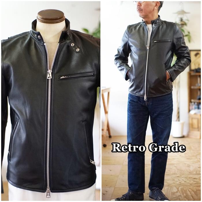 レトログレード RETRO GRADE シングルライダースジャケット ラムレザー