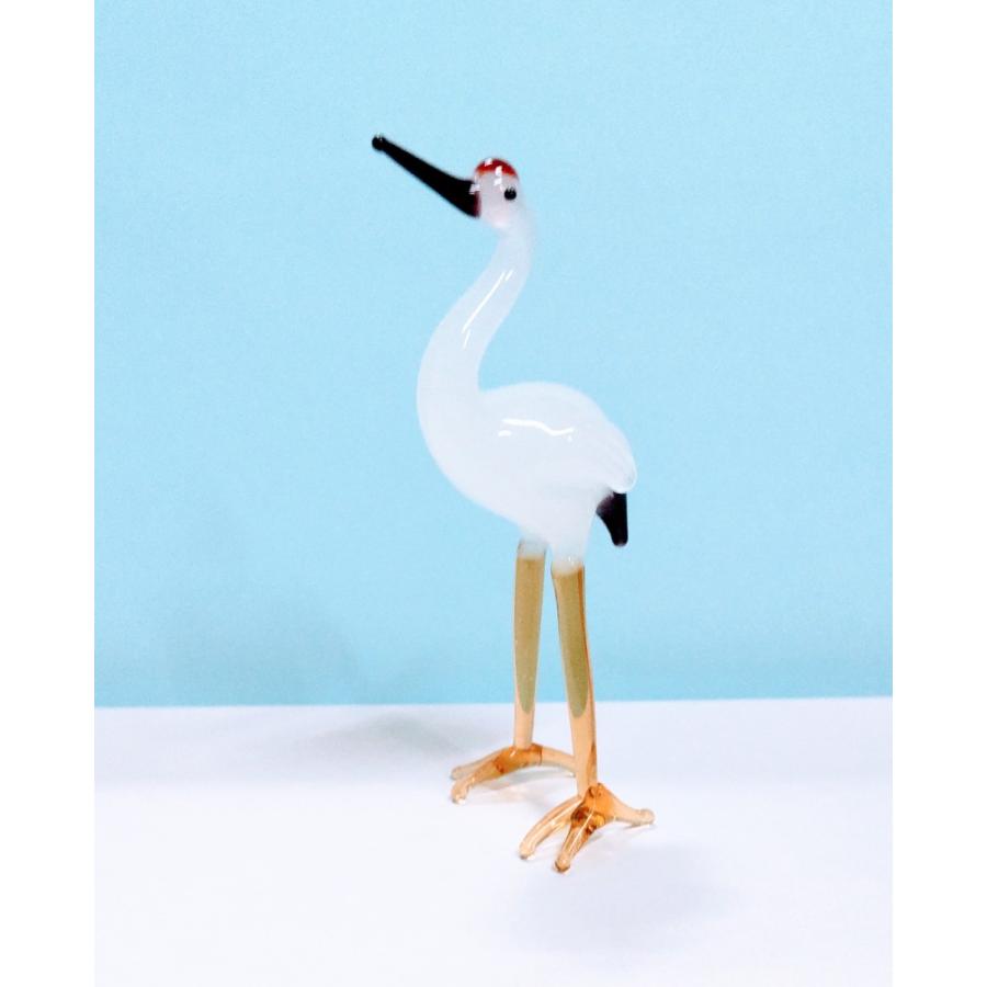 ガラス細工 ツル2羽セット（L) ミニチュア 置物 雑貨 動物 鳥 鶴