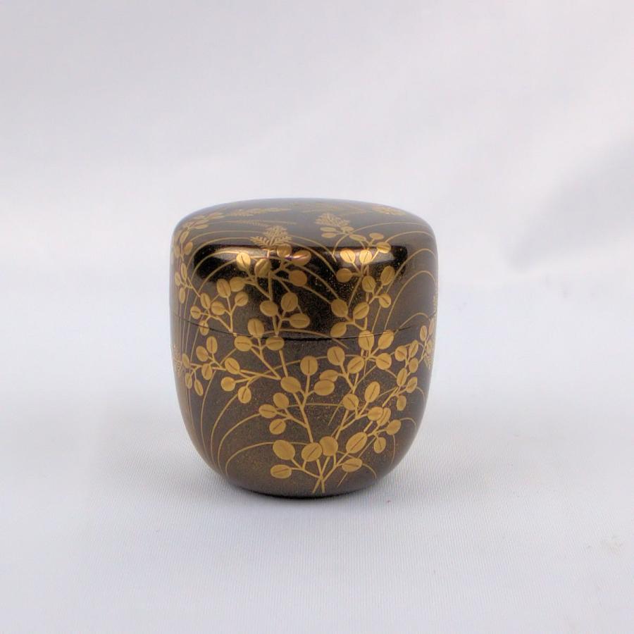 茶道具 棗 「秋草蒔絵 中棗」平安 伊藤表正作 裏千家15世家元鵬雲斎