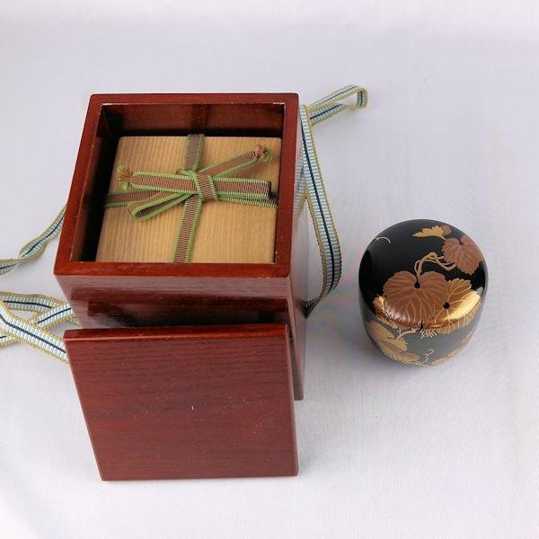 本桑 棗 幸春作/瓢箪型 木製棗/茶道具 棗/レトロ/茶入/棗竹 茶道具 棗