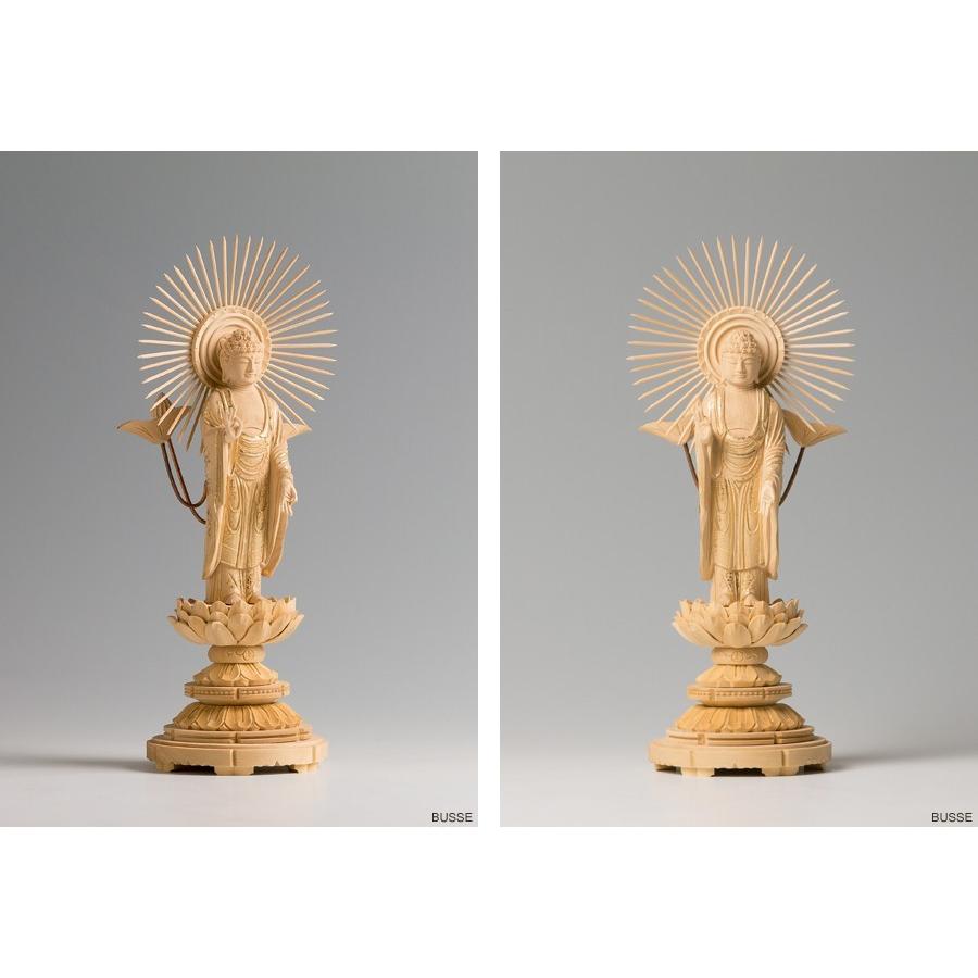 仏像 阿弥陀如来 東 柘植製/ツゲ 丸座 3寸 金泥書 真宗大谷派/東派