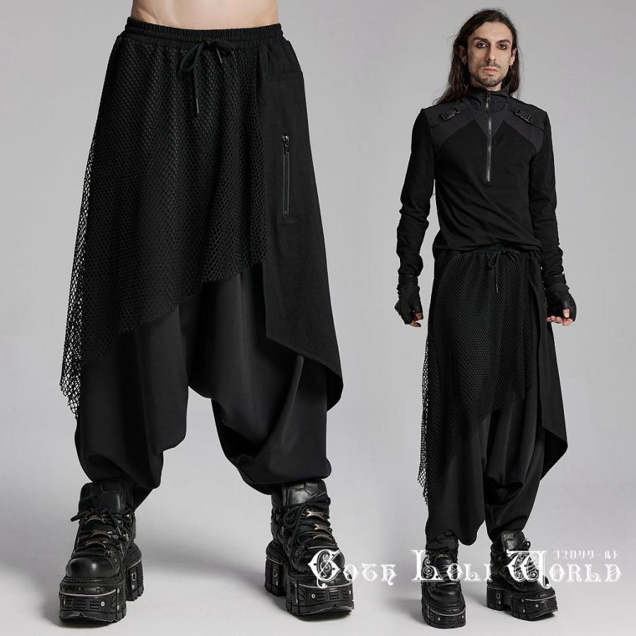 ゴスロリワールド WK-662XCM-BK メッシュ サルエルパンツ ゆったり