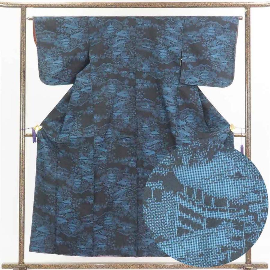 紬 身丈157cm 裄64cm 前幅24.5cm 後幅28cm 袖丈48cm レディース 袷 裄M