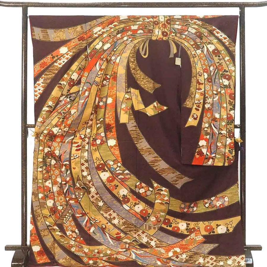 振袖と長襦袢セット 身丈180cm 裄67cm レディース 袷 熨斗目 裄長 裄L