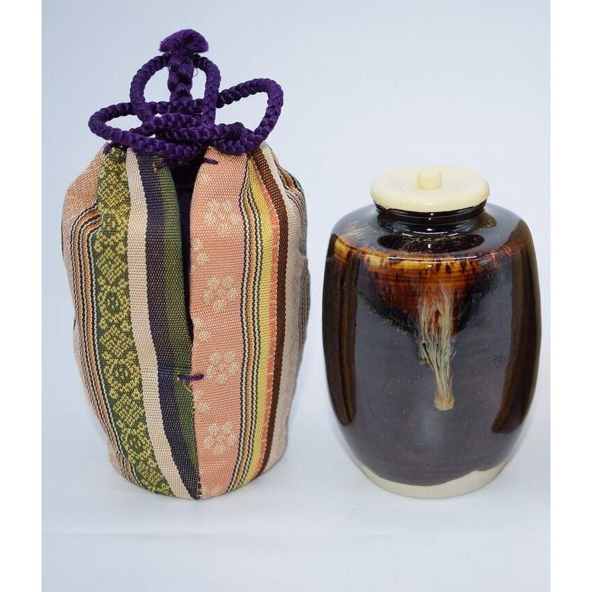 茶道具 瀬戸 肩衝 茶入 桶谷 定一 作 仕服 相良間道 桐箱入り 茶道