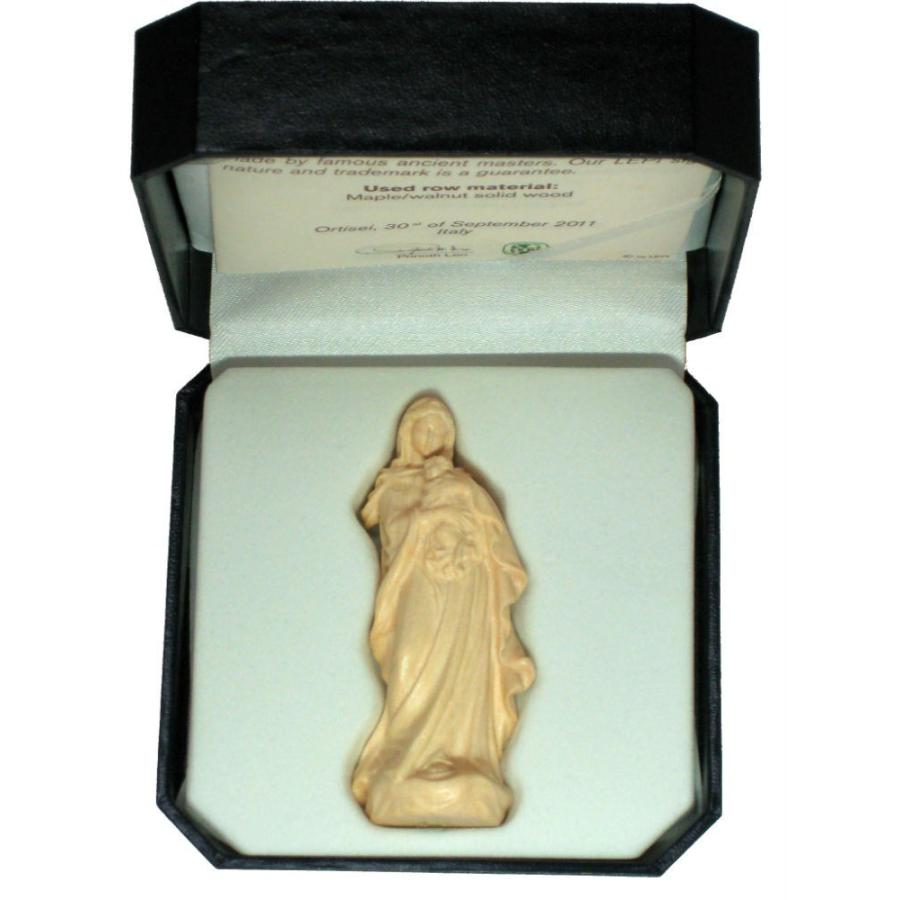 創業100年《レーピ》木彫り 聖母マリア像 7cm「ルネサンス」聖母子像