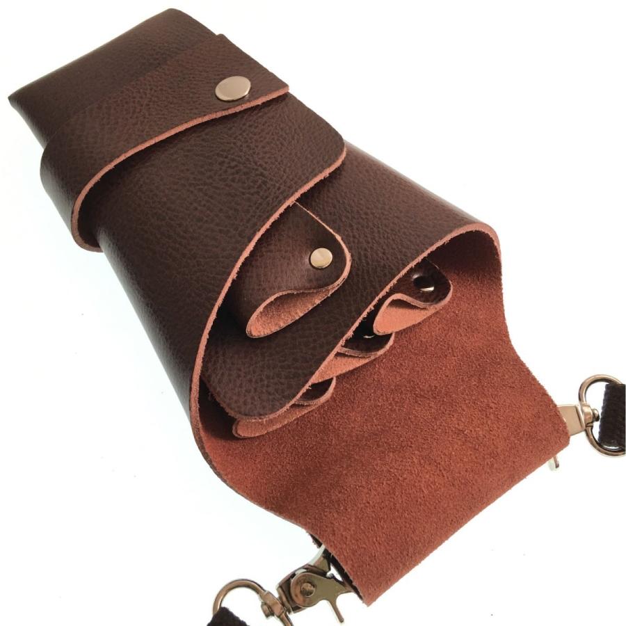 本革シザーケース シンプルタイプ 牛革 送料無料 ハサミ4丁 美容師