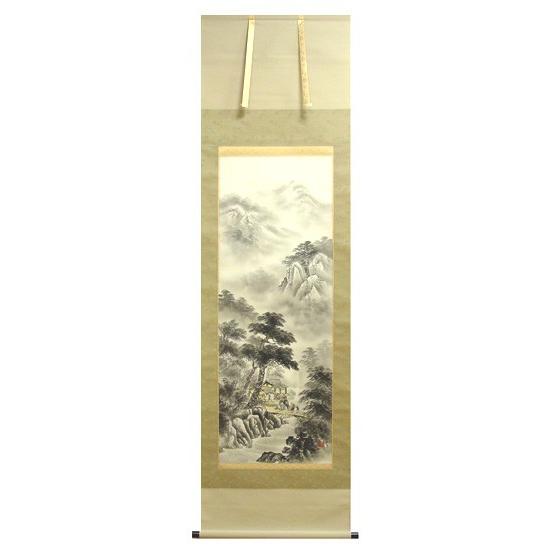 真作/久保田桃水/嵐峡/山水嵐山山水図/布袋屋掛軸HH-872 真作/久保田