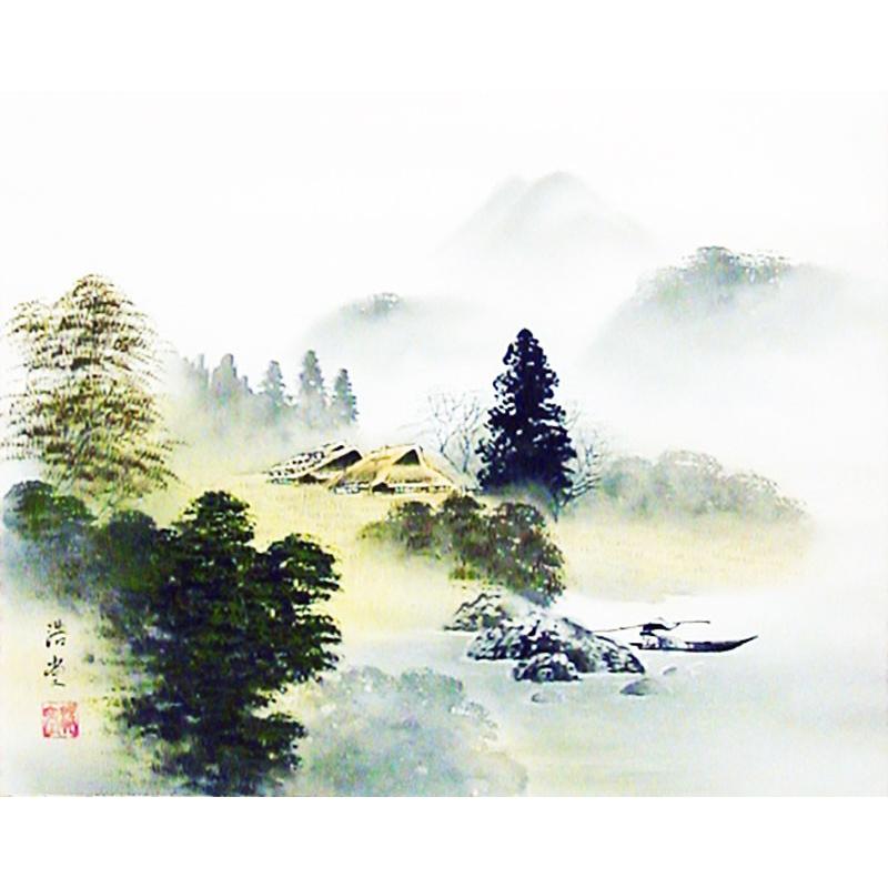 掛け軸 桜井浩堂 月下白鷺之図 絹本 希少 軸装 茶道具 掛軸 美品 です