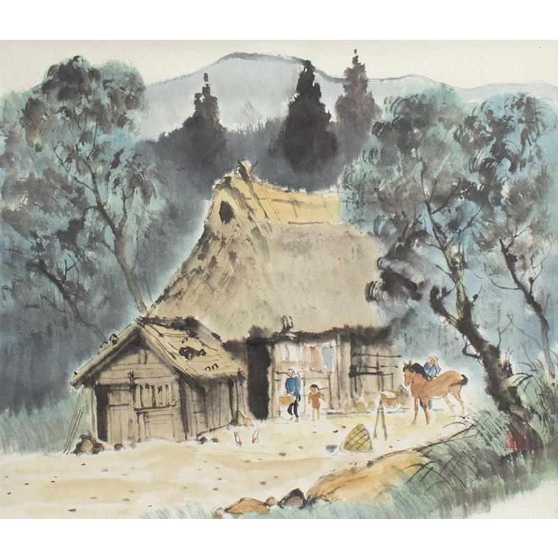 銘恵泉（平成年）富士山水画日本画掛け軸掛軸水墨画風景画