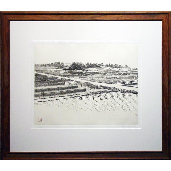 田渕俊夫「 収穫の頃 」 オリジナル 銅版画 エッチング 版画 日本画