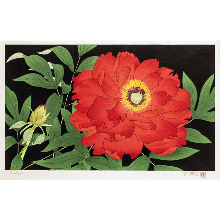 真作】絵画三輪晁勢日本画牡丹気品ある花の美上品な花の美しさX79