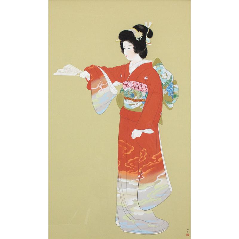 上村松園 「 序の舞 」 シルクスクリーン 版画 版画 日本画 絵画 名画