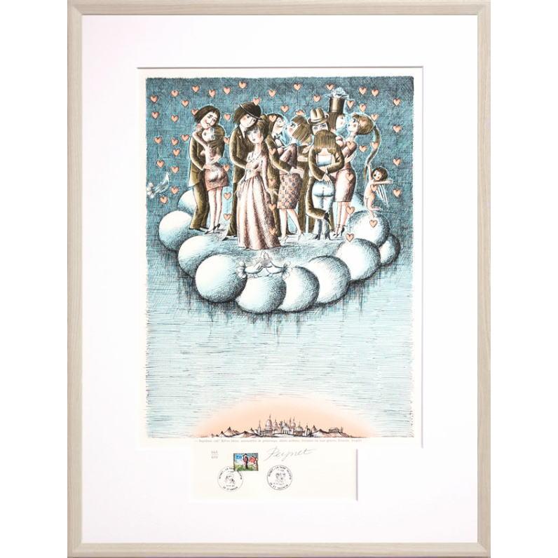 レイモン・ペイネ「 雲の上の結婚式 」リトグラフ 版画 絵画 人物