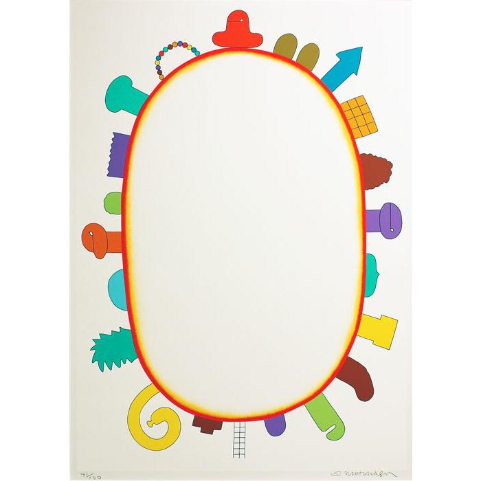 元永定正 「 だえんのまわりのかたちたち 」 シルクスクリーン 版画