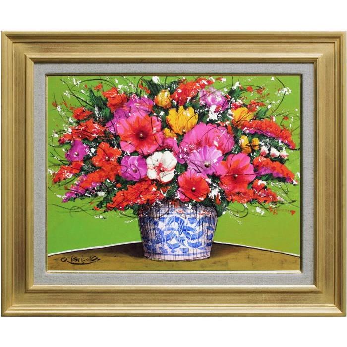 油彩画 花瓶の花 1985年製 油彩画 花瓶の花 1985年製