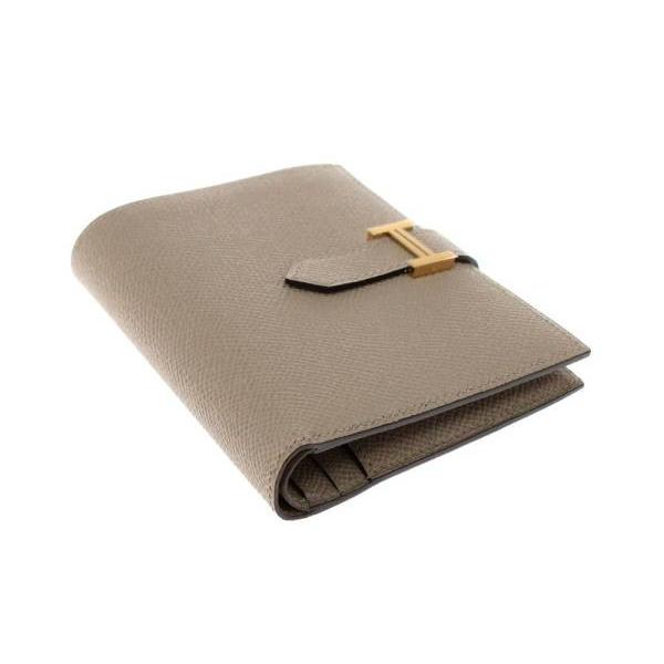 HERMES（エルメス） 財布 ベアンコンパクト グリアスファルト×ピンク