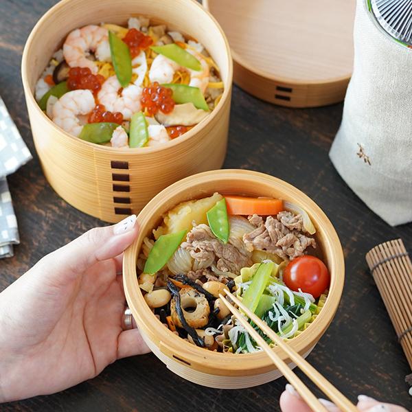 曲げわっぱ 弁当箱 丸二段 栗久 わっぱ弁当 国産 日本製 ギフト 贈り物