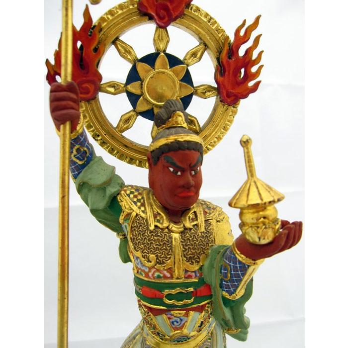 毘沙門天像（極彩色） 全高約39cm 仏像 七福神 多聞天 極彩色仏像 風水