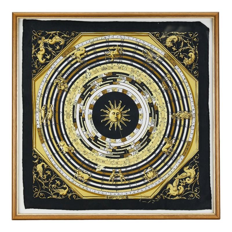 HERMES（エルメス） カレ45 DIES ET HORE 占星術 太陽 額装 スカーフ