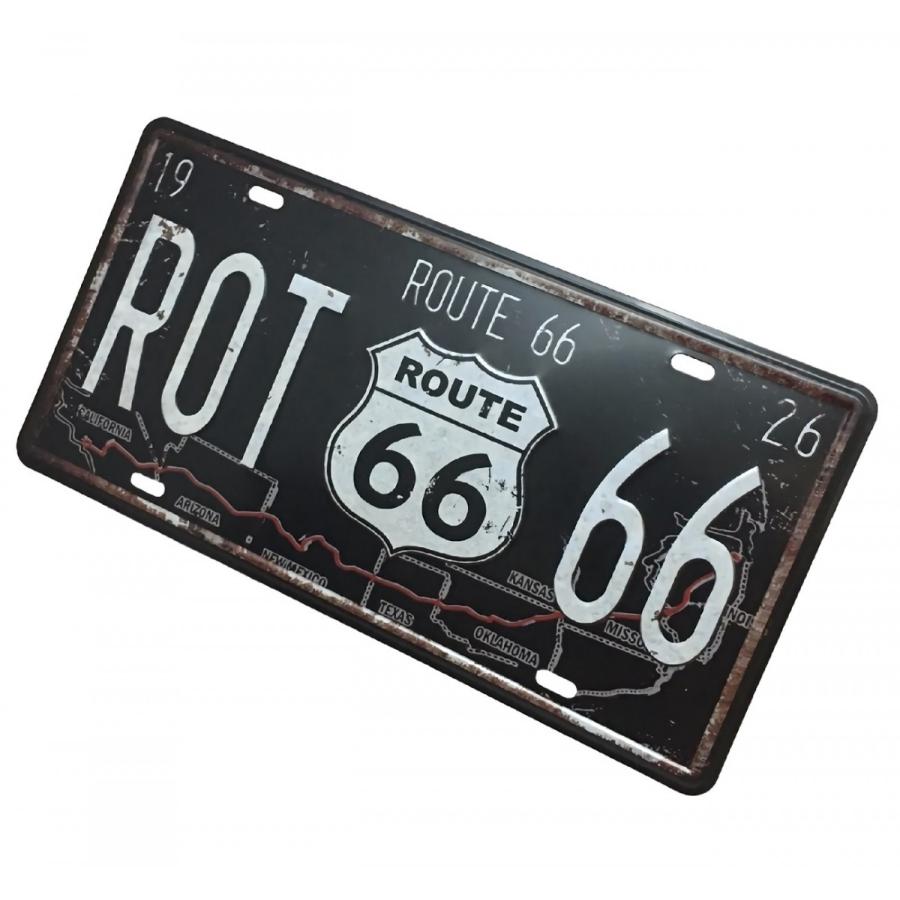 ルート66 ROUTE66 スチール おしゃれ ナンバープレート アメリカ雑貨