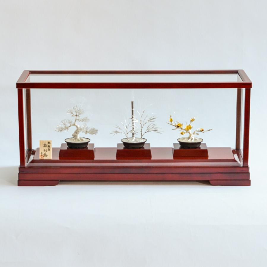 銀製 盆栽 松竹梅 3点セット 特小 ( 木札名入れ有料 高級