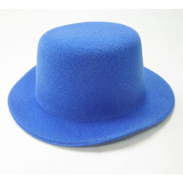 値下げ 1/3ドール用 帽子 ハット 青 ブルー ドール服 無地 加工にも