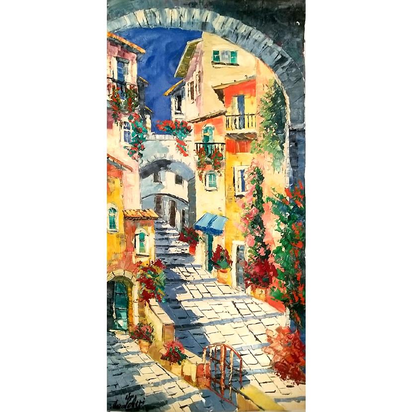 木製 絵画 風景画 一点物 イタリア 木製 絵画 風景画 一点物 イタリア