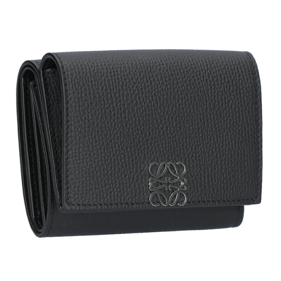 ✨️極美品✨️ LOEWE 三つ折財布 アナグラム ネイビー レザー LOEWE