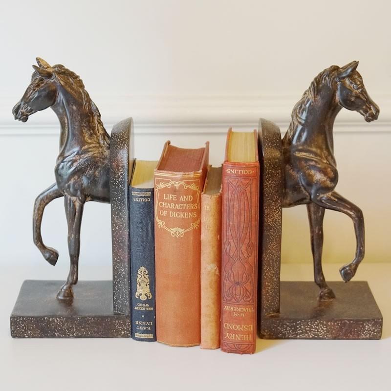 ブックエンド 馬 ホース おしゃれ 本立て ブックスタンド レトロ