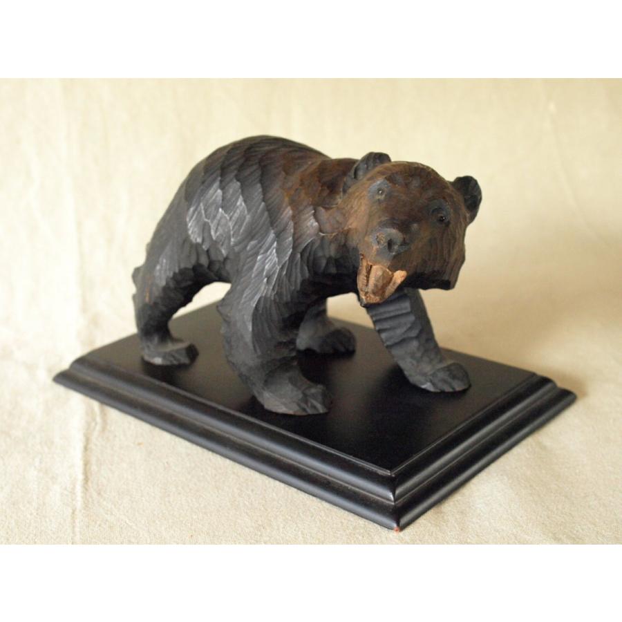 昭和レトロ 八雲 ガラス目 木彫り熊19cm 北海道彫刻家 アイヌ 工芸