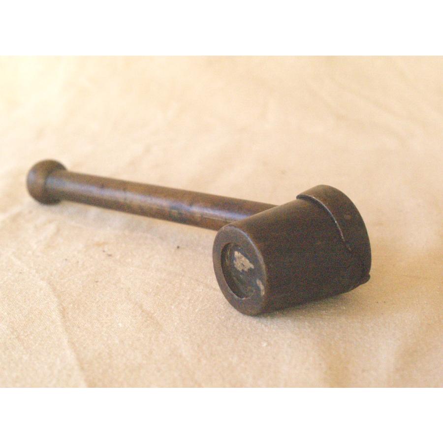 江戸 明治時代 銅製矢立21.5cm携帯用筆記用具 小型墨壺 文房具 護身